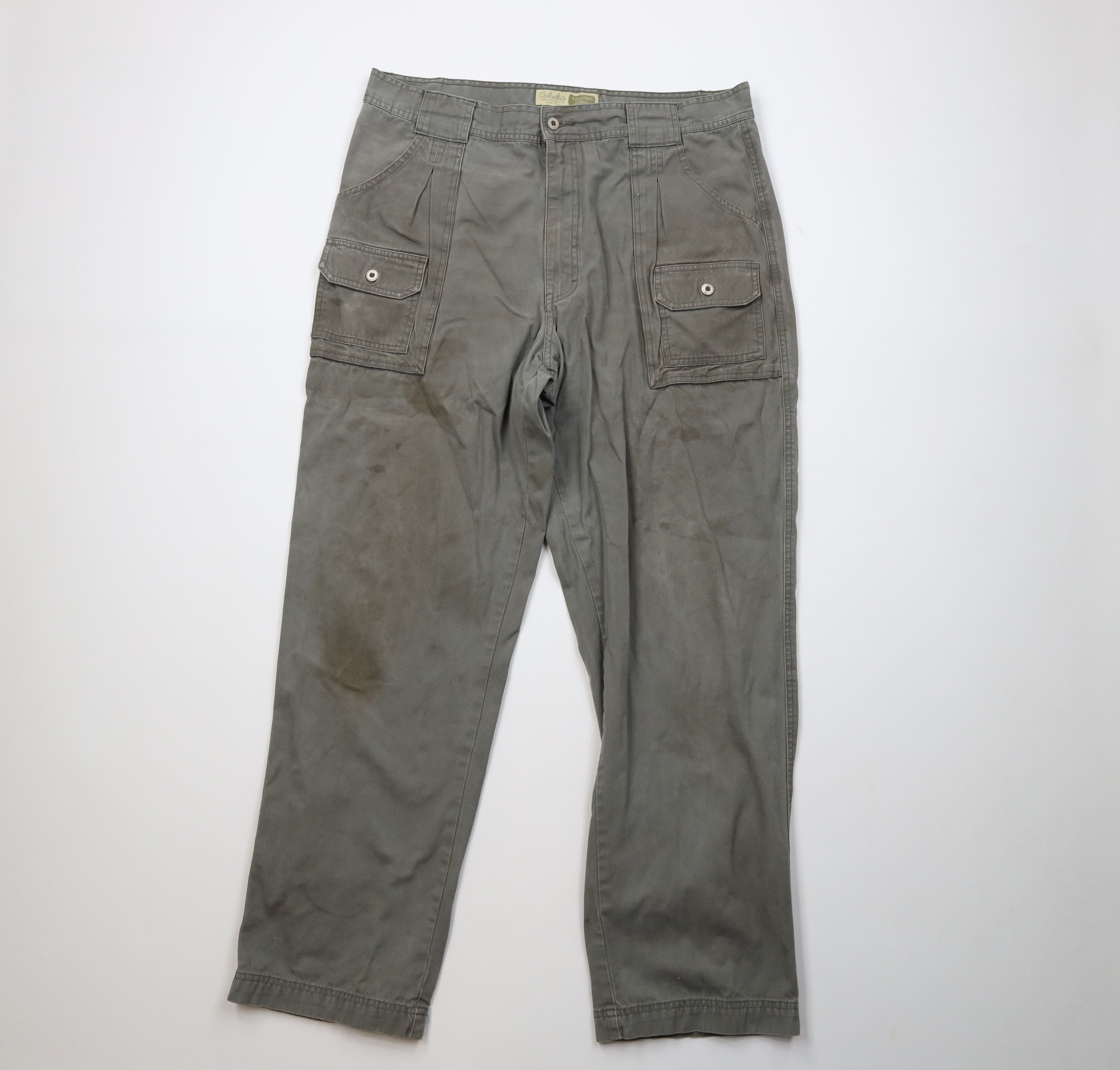 Cabelas Vintage Cabelas Baggy Wide Leg Cargo Pants Green Cotton Size US 38 / EU 54 - 1 Thumbnail