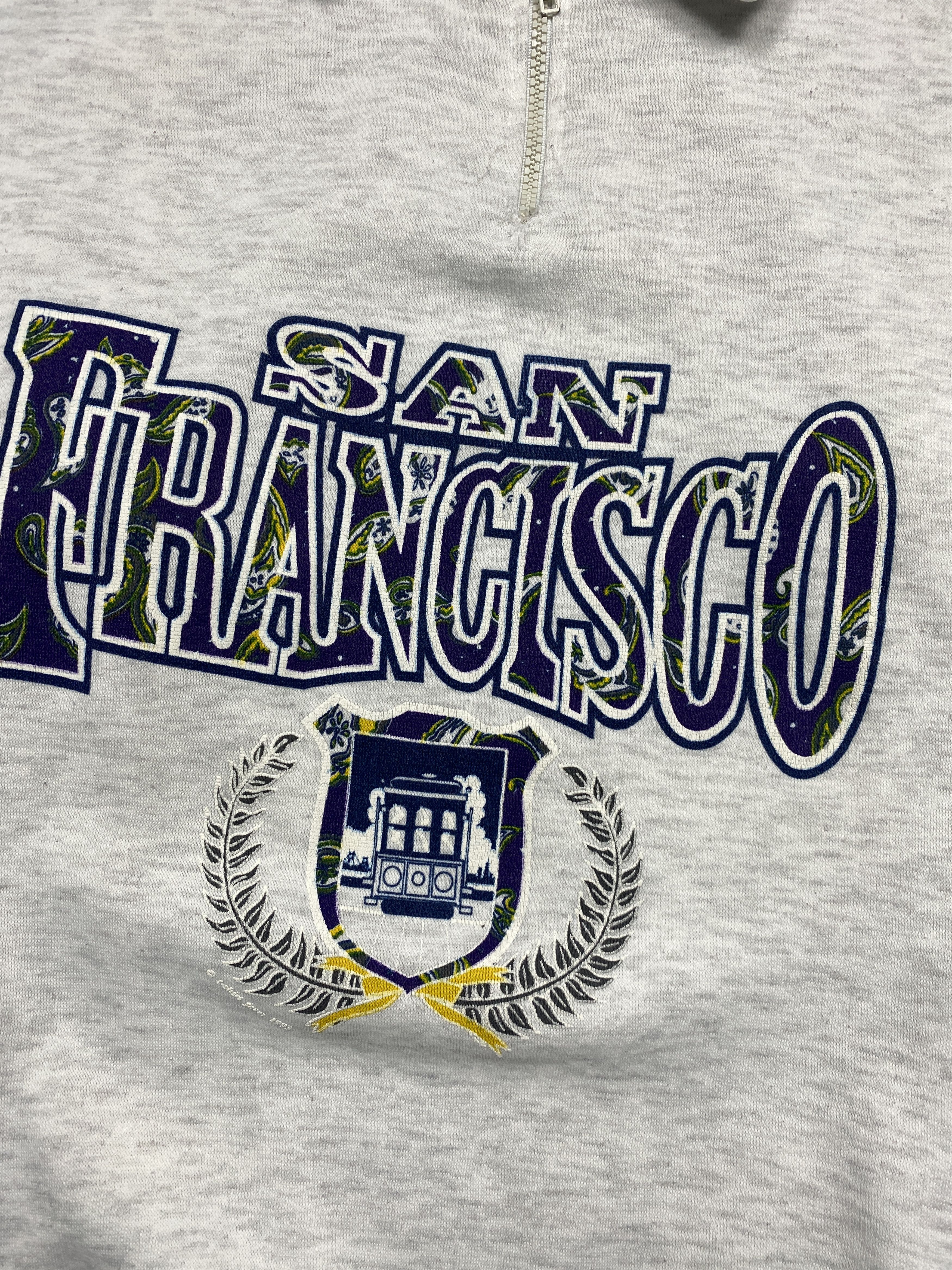 Vintage San Francisco Vintage Mens 1\4 Zip Sweatshirt Sweater Size US XL / EU 56 / 4 - 3 Thumbnail