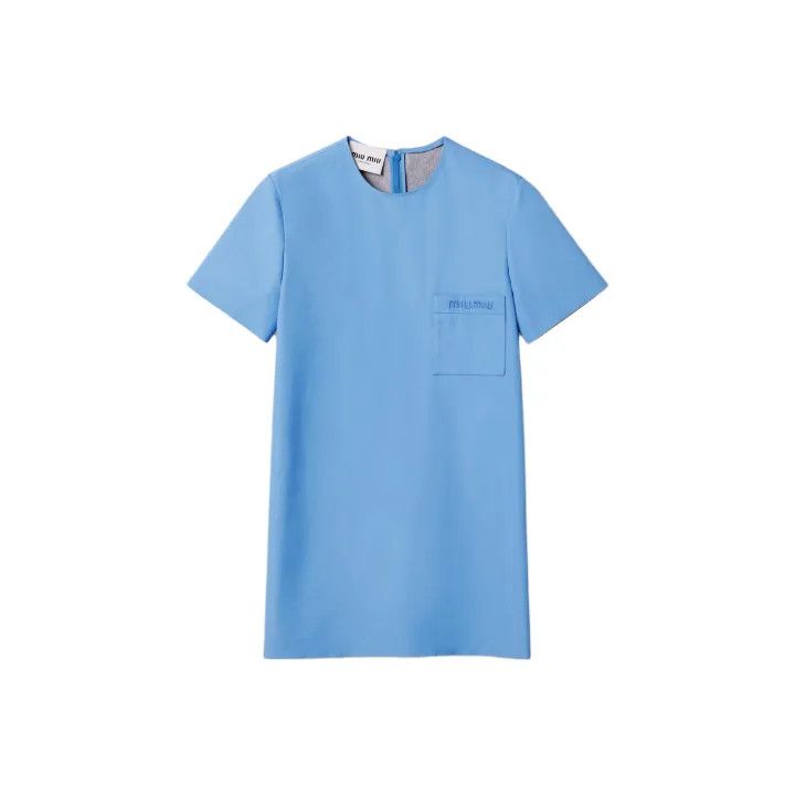 Miu Miu Miu Miu Blue Short Sleeve Dress 0079 Size M / US 6-8 / IT 42-44 - 1 Thumbnail