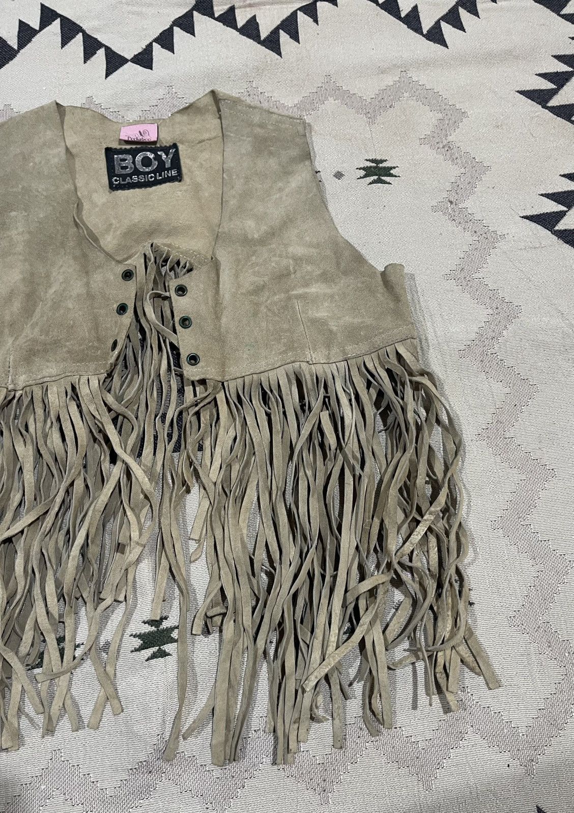 Vintage 70s/80s PEEKABOO BOY CLASSIC LINE SUEDE LEATHER WESTERN VEST Size S / US 4 / IT 40 - 4 Thumbnail