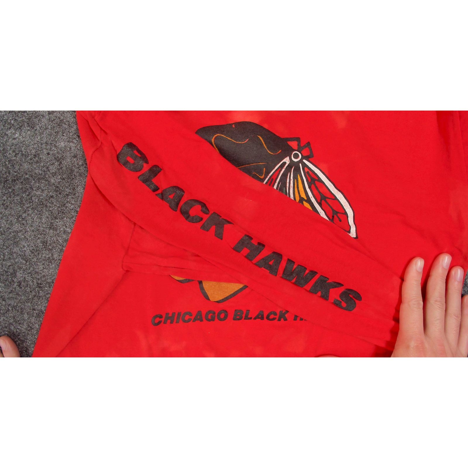 Vintage 90s Chicago Blackhawks Bleach Boxy L/S Tee M Size US M / EU 48-50 / 2 - 9 Thumbnail