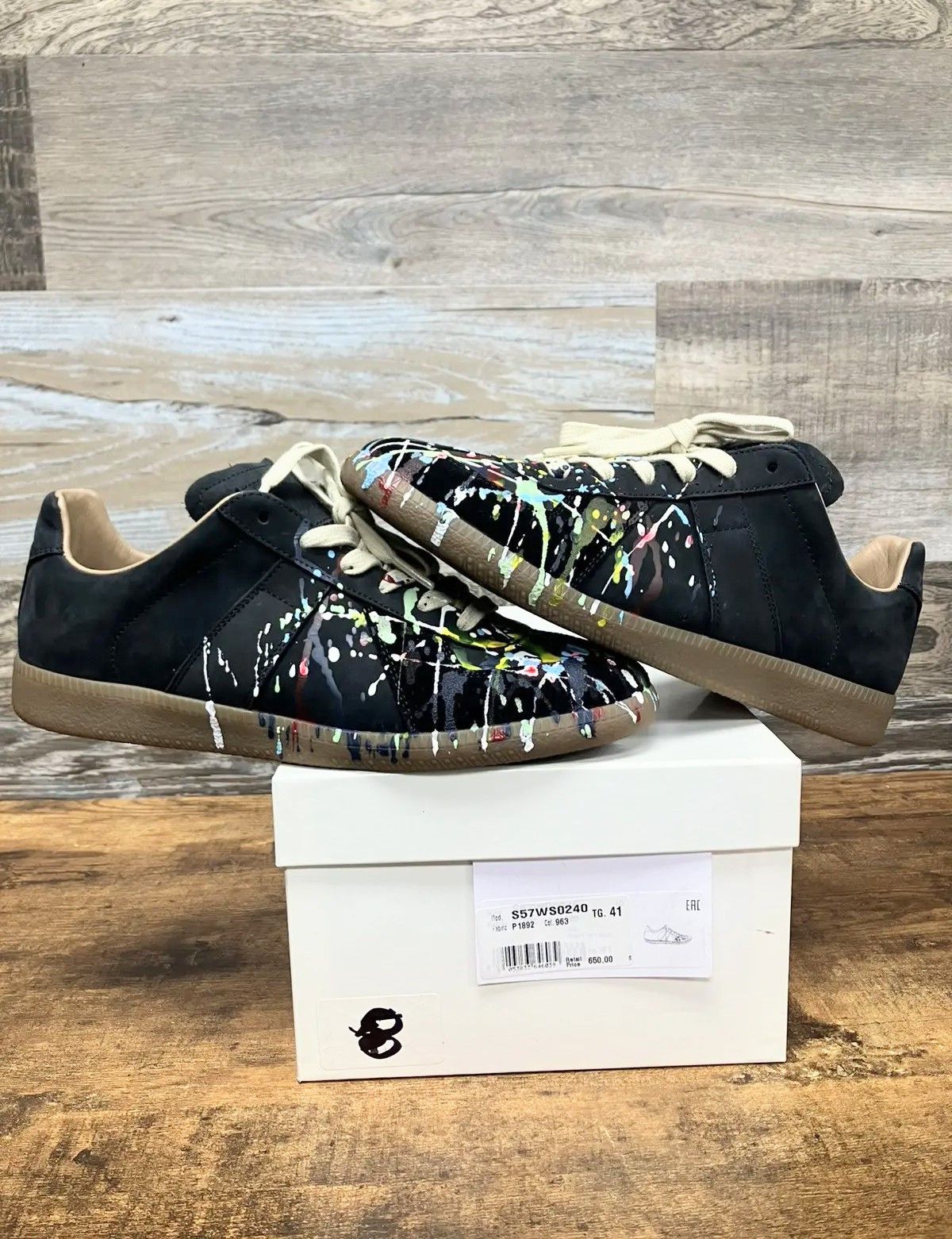 Maison Margiela Maison Margiela Paint Splatter Replica Low Black 8 41 Size US 8 / EU 41 - 1 Thumbnail
