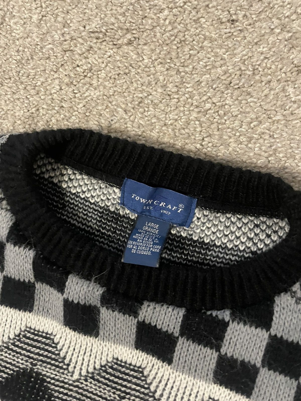 Towncraft × Vintage Vintage 90s Towncraft Sweater Large Acrylic Grandpa Style Size US L / EU 52-54 / 3 - 6 Thumbnail