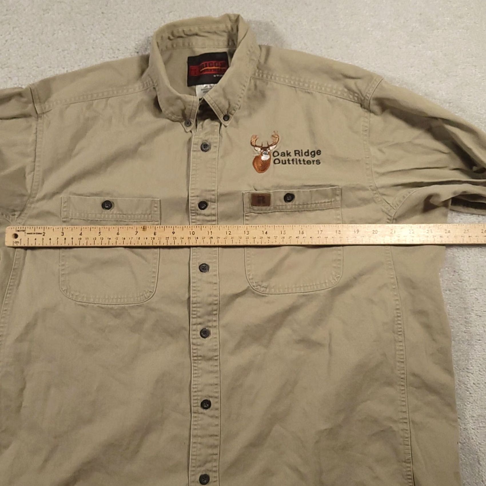 Wrangler Riggs Workwear Shirt Mens XL Khaki Button Down Oak Ridge Outfitters Logo Cotton Shirt Mens XL Beige/Khaki 3W501.KH Size US XL / EU 56 / 4 - 4 Thumbnail