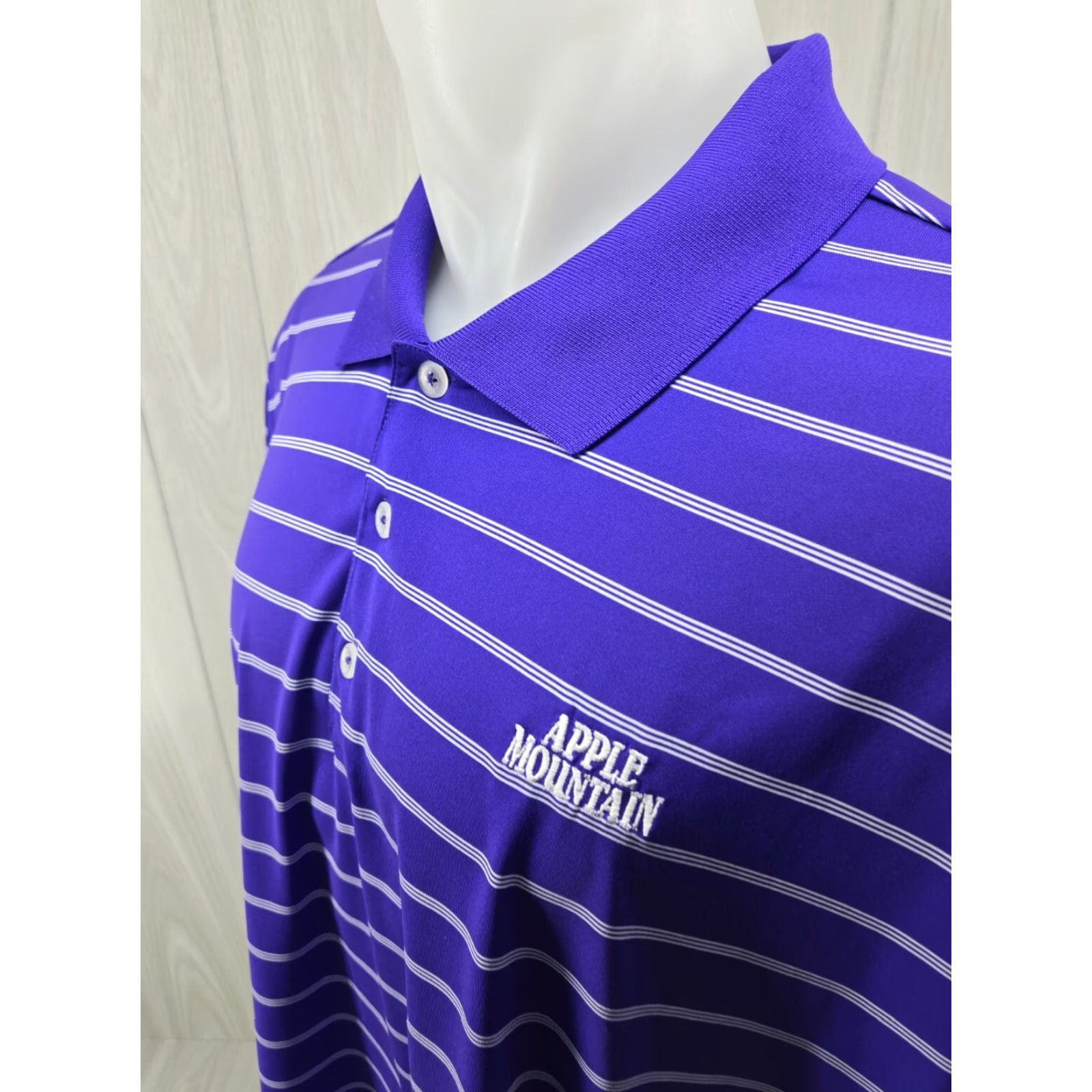 Adidas Adidas Apple Mountain Puremotion Men's Polo 2XL Purple Striped Golf Shirt Size US XXL / EU 58 / 5 - 5 Thumbnail