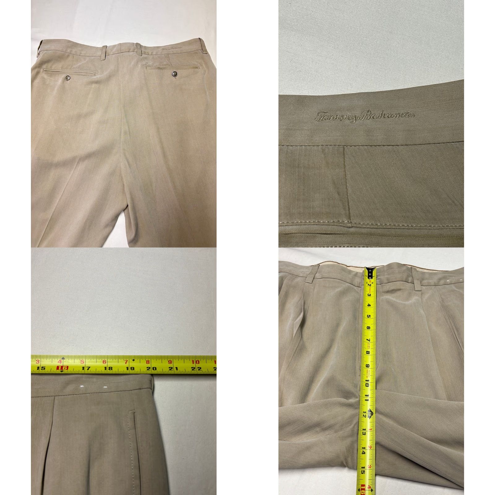Tommy Bahama Tommy Bahama Silk Bamboo Pleated Dress Pants Khaki Tan Solid Beige Size XL Mens Size US 38 / EU 54 - 8 Thumbnail