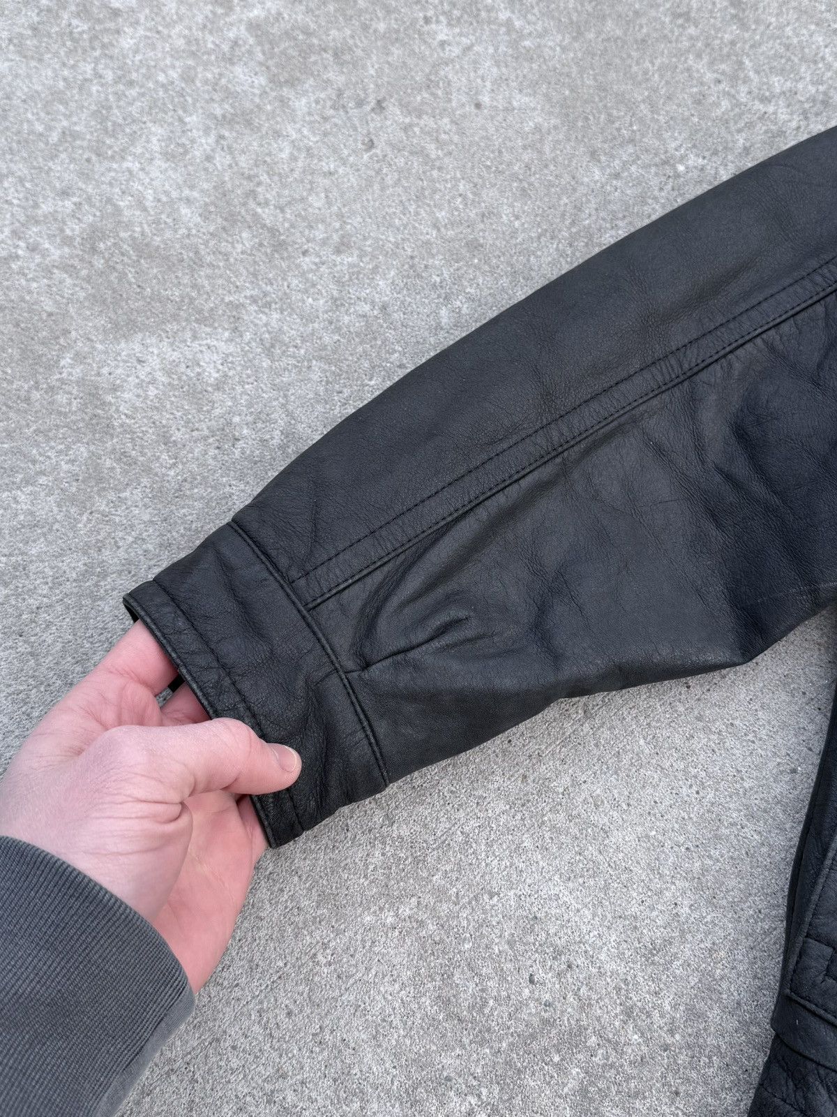 Vintage Vintage 90s rare streetwear avantgarde leather track jacket Size US M / EU 48-50 / 2 - 6 Thumbnail