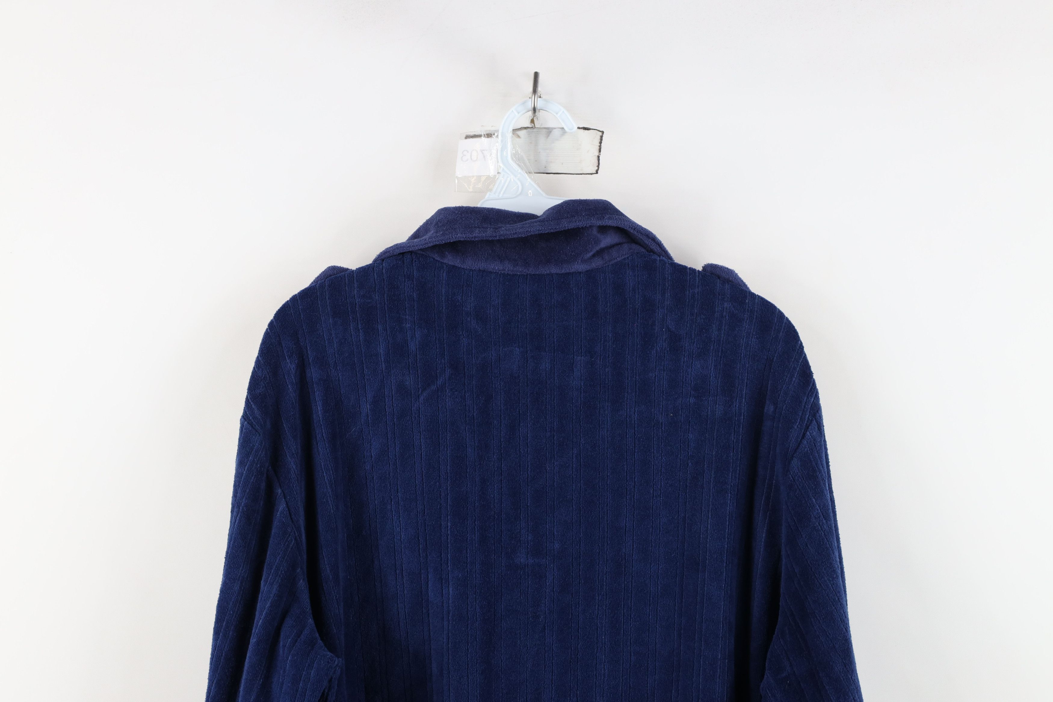 Vintage Vintage 70s Streetwear Ribbed Velour Commando Polo Blue Size US L / EU 52-54 / 3 - 15 Thumbnail