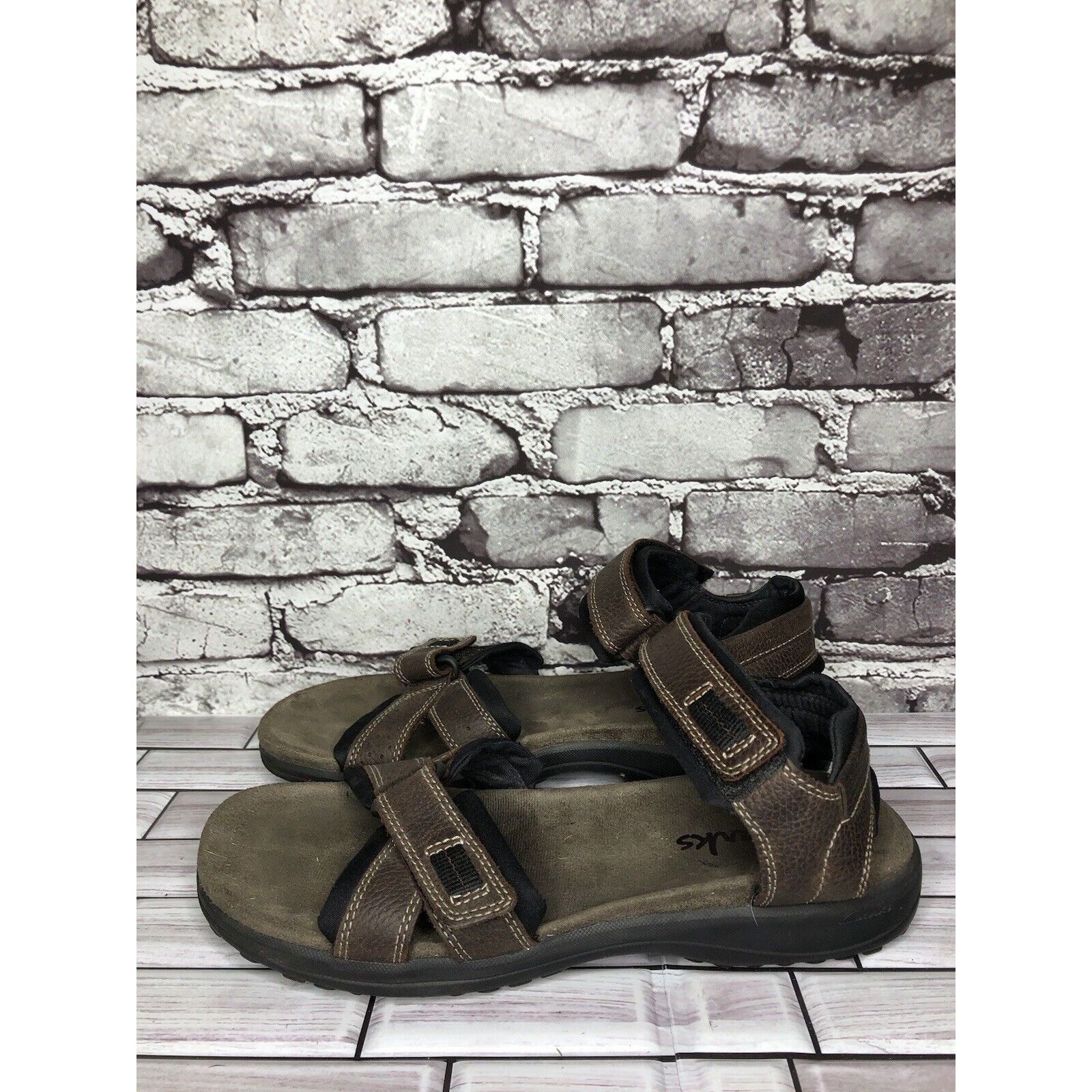 Clarks Clarks Brown Leather Synthetic Hiking Outdoor Strap Sandals Size US 11 / EU 44 - 18 Thumbnail