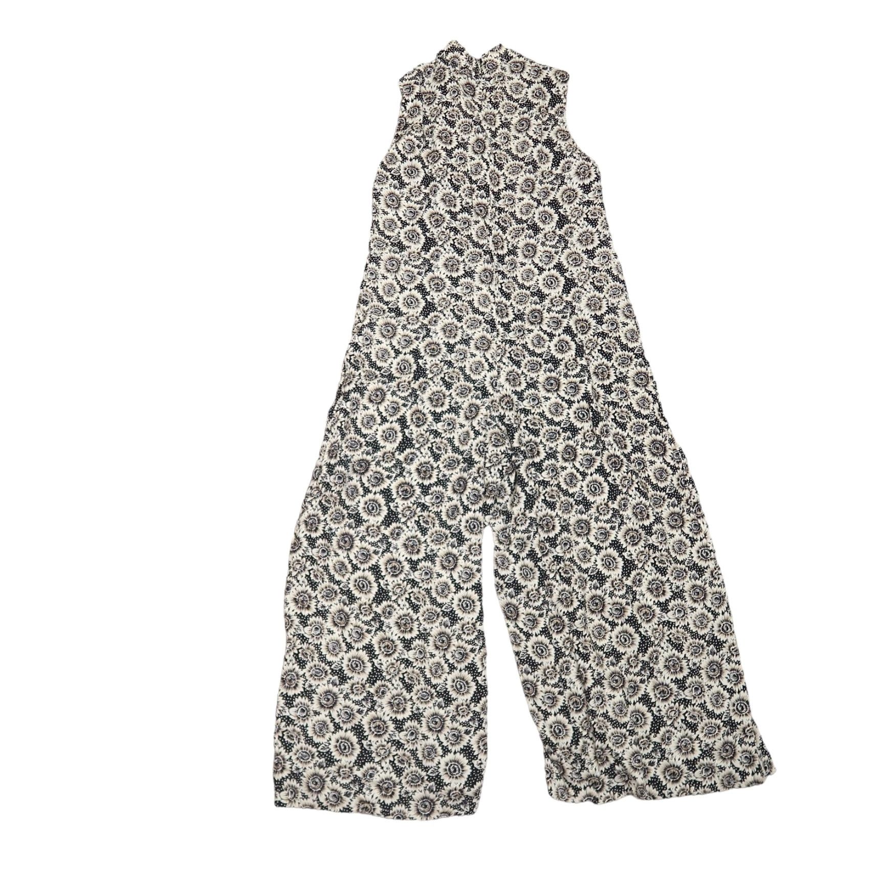 Sunflower Vintage 90s Tan and Black Sunflower Floral Print Wide Leg Jumpsuit XS User: Vintage 90s Tan and Black Sunflower Floral Print Wide Leg Jumpsuit XS Size 26" / US 2 / IT 38 - 3 Thumbnail