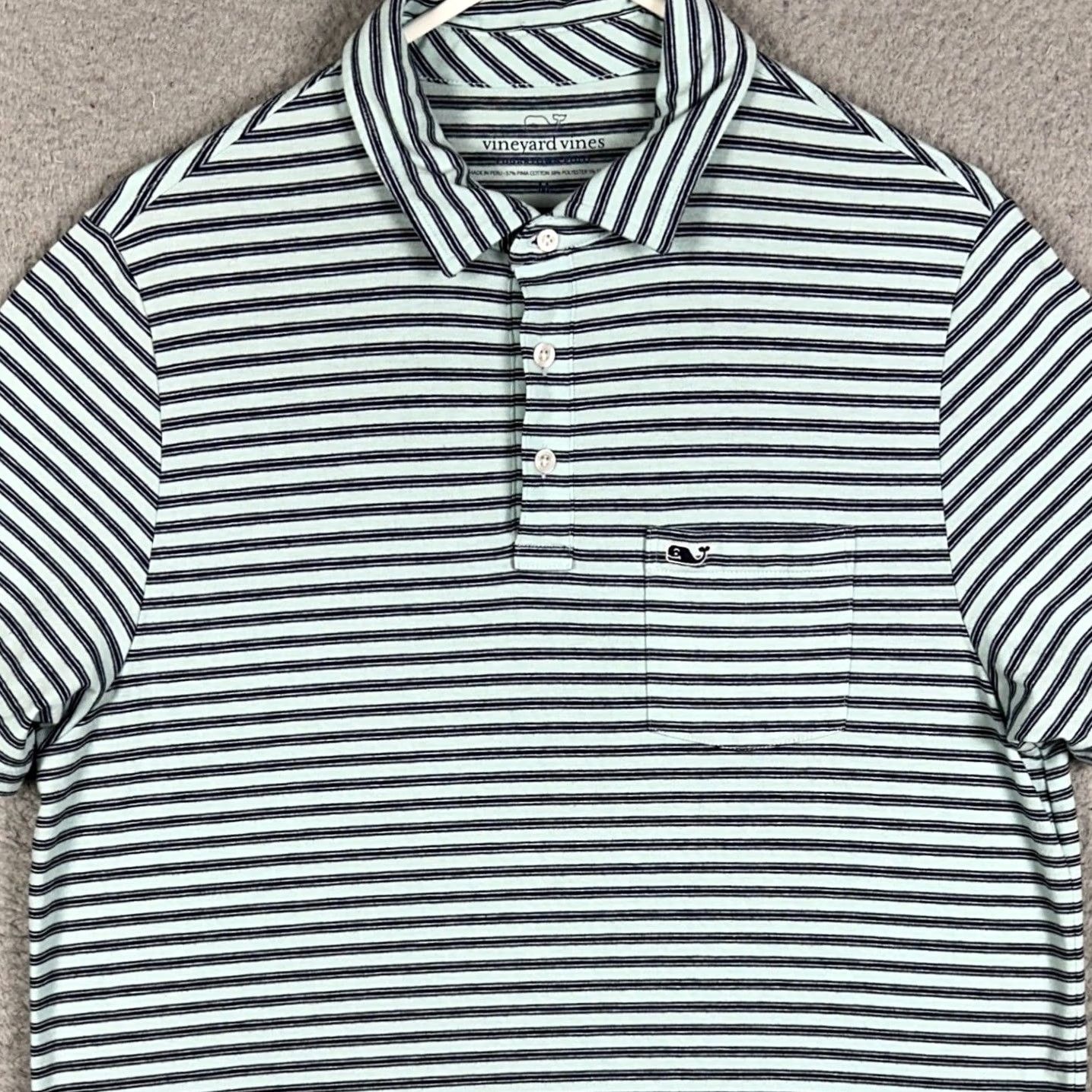 Vineyard Vines Vineyard Vines Edgartown Polo Shirt Mens M Striped Polo Green Navy Golf Casual Shirt Size US M / EU 48-50 / 2 - 2 Thumbnail