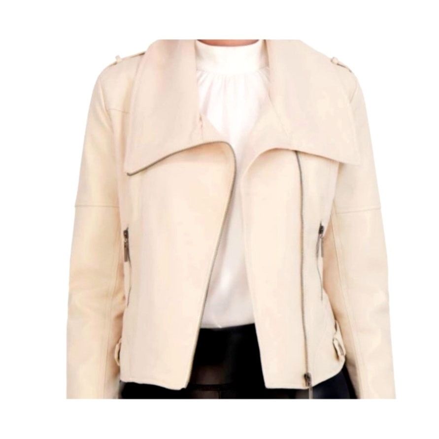 Other Ookie & Lala Faux Leather Mix Quilt Drape Jacket - Stone - L Size L / US 10 / IT 46 - 2 Thumbnail