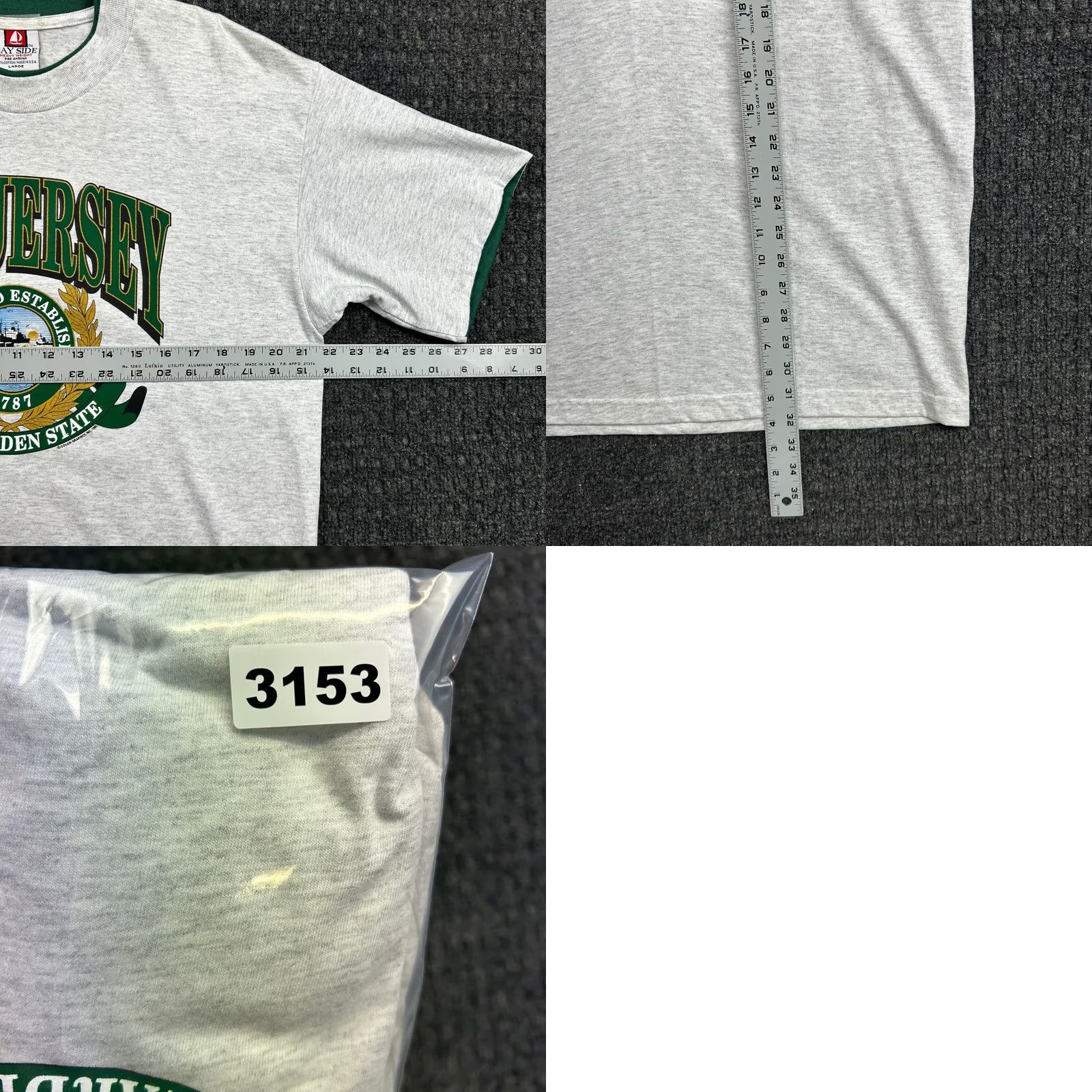 Vintage VINTAGE Bay Side The Garden State T Shirt Men L Gray 1990s Heavyweight Cotton Jersey 90s City USA Shirt Size US L / EU 52-54 / 3 - 8 Thumbnail