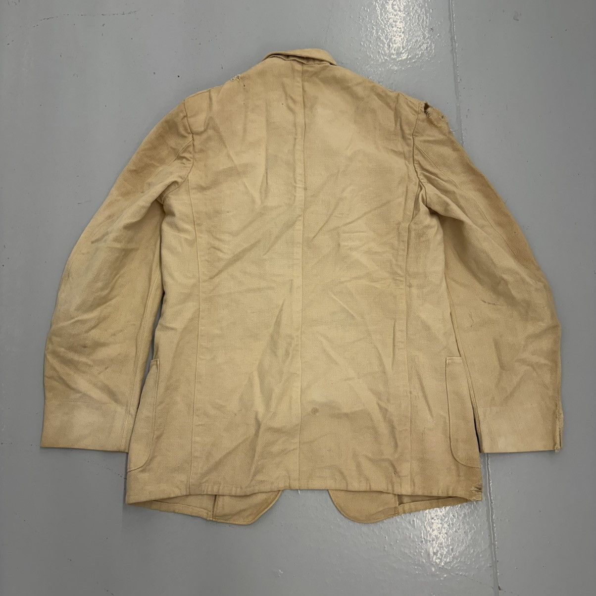 Other Vintage 40s Palm Beach Cream Linen Distressed Suit Size 40R - 3 Thumbnail