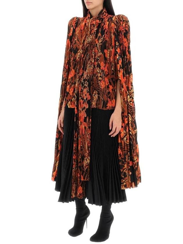 Balenciaga o1bcso1str0225Orange Foliage Scarf Pleated Blouse Multicolor Size S / US 4 / IT 40 - 4 Thumbnail