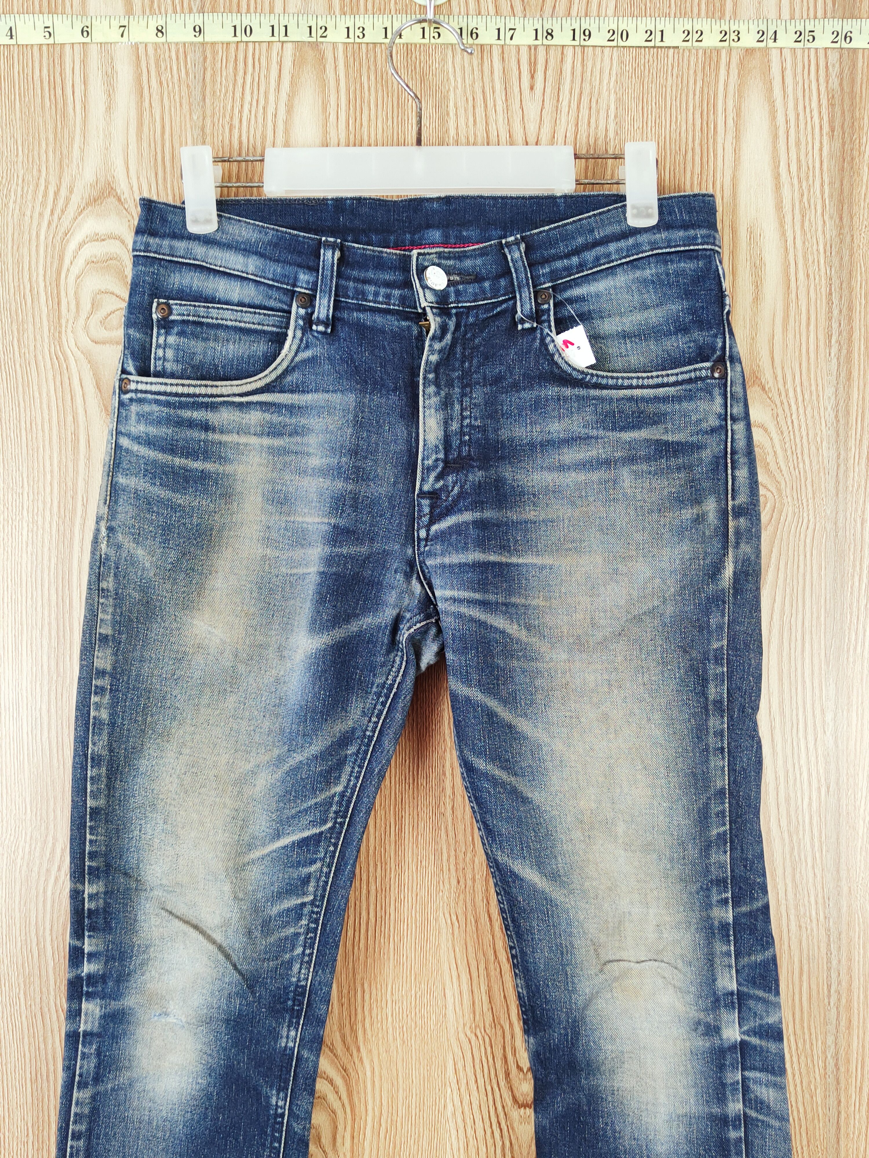 Japanese Brand Lee Dark Blue Distressed Ripped Jeans #W795 Size US 29 - 2 Thumbnail