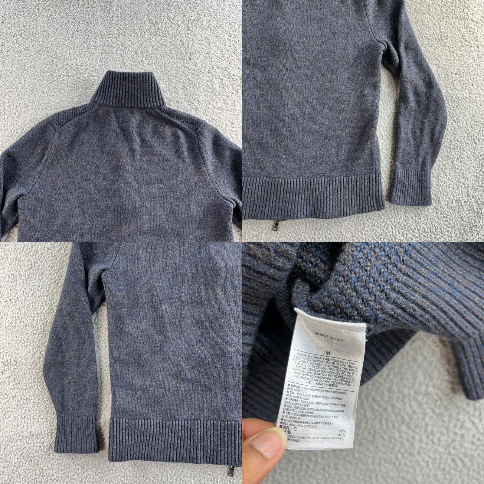 Banana Republic VINTAGE Banana Republic Sweater Womens Medium Blue Cardigan Merino Wool Blend Chunky Size M / US 6-8 / IT 42-44 - 8 Thumbnail