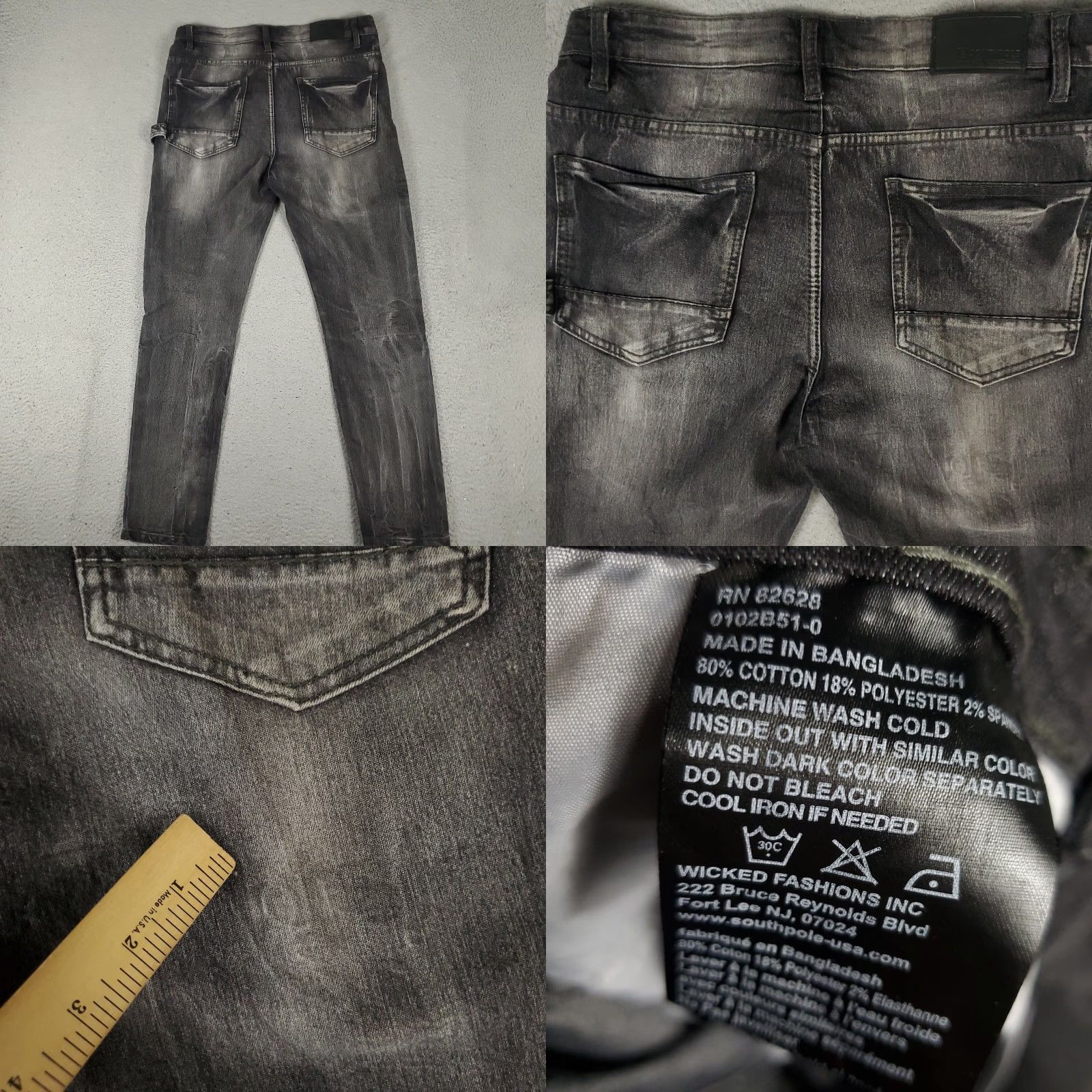 Southpole SOUTHPOLAR Jeans Mens 34x30 Gray Skinny Denim Pants Slim Fit Size US 34 / EU 50 - 8 Thumbnail