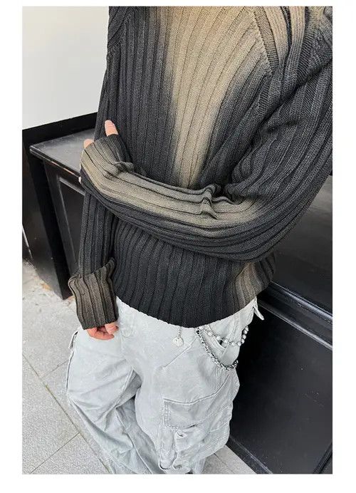 VIBE Tie Dye Stripe Knit Sweater Size US L / EU 52-54 / 3 - 2 Thumbnail