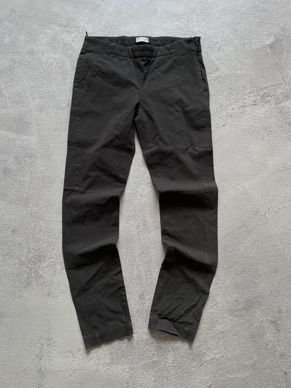 Brunello Cucinelli Luxury Pants Brunello Cucinelli Gray Cotton Made In Italy Size 27" / US 4 / IT 40 - 1 Thumbnail