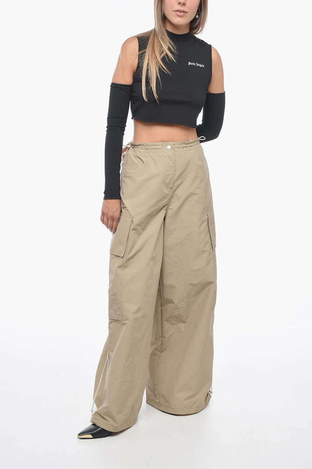 Palm Angels og1mm0326 Cargo Pant in Beige Size 27" / US 4 / IT 40 - 4 Thumbnail