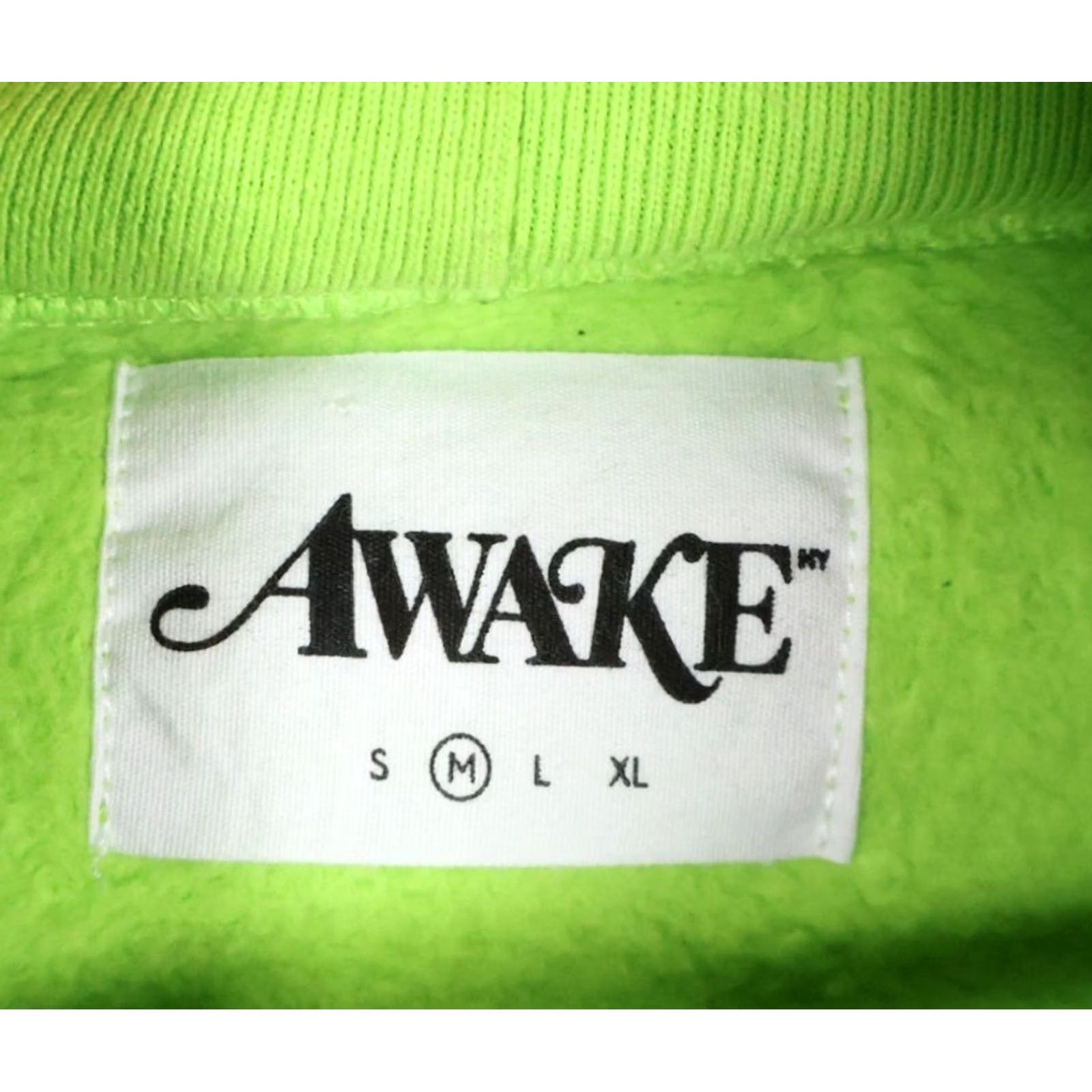 Awake NY Awake Hoodie Men Medium Lime Green Embroidered Sweatshirt Heavyweight Cotton Fleece Pockets Retro 90s Size US M / EU 48-50 / 2 - 3 Thumbnail