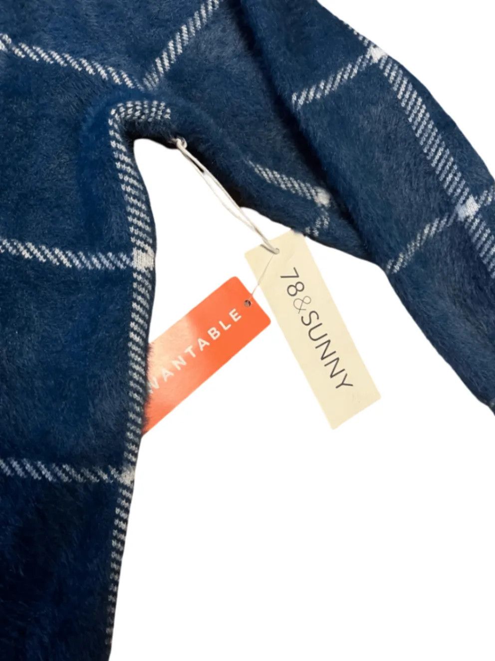Other 78 & Sunny Womens Jacket Large Blue Plaid Button Up NWT Size L / US 10 / IT 46 - 2 Thumbnail