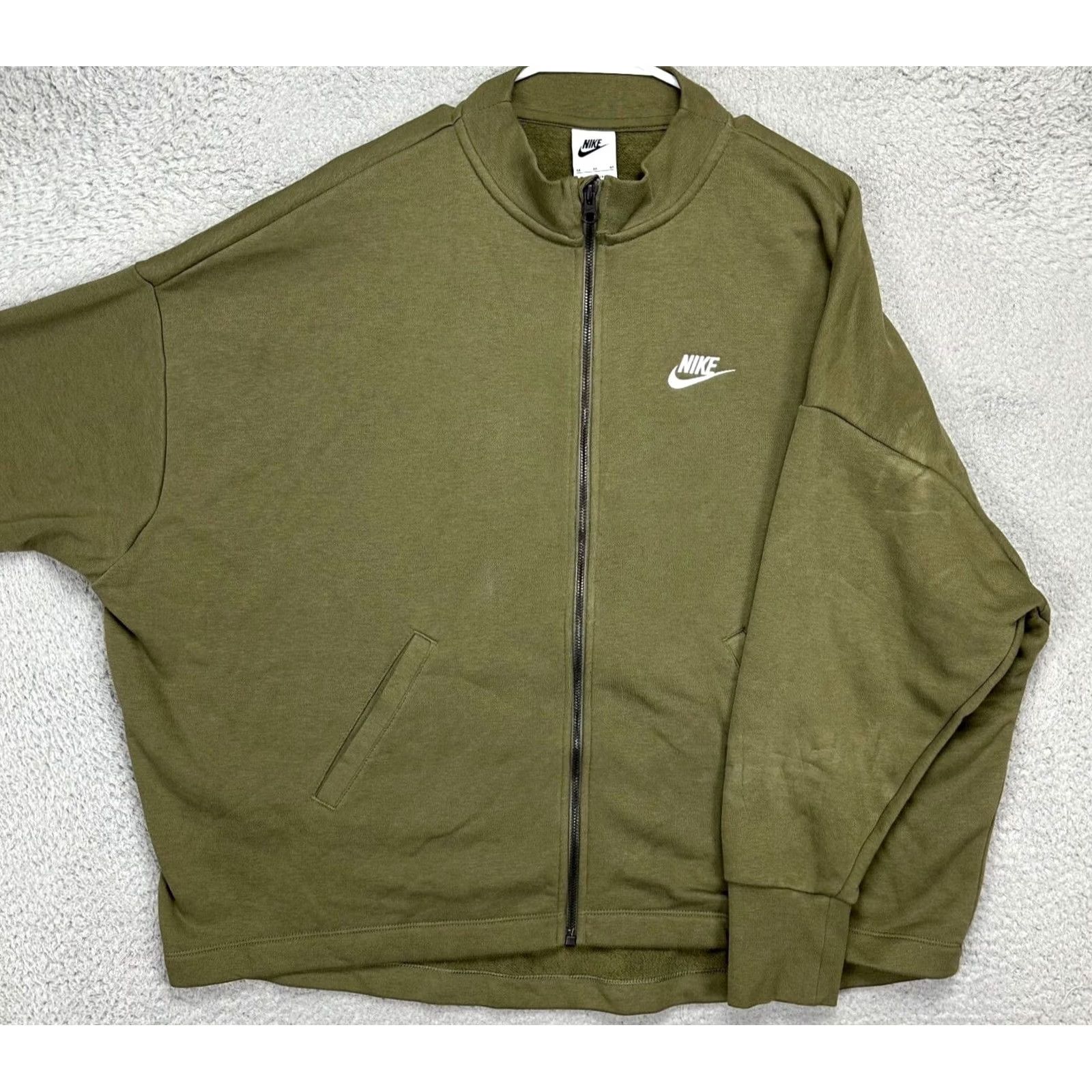 Nike Nike Jacket Womens Medium Green Oversized Athletic Full Zip Long Sleeve Ladies Size M / US 6-8 / IT 42-44 - 4 Thumbnail