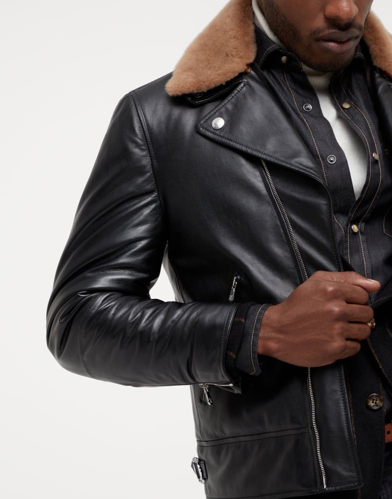 Brunello Cucinelli o1w1db10825 Padded Leather Jacket in Black Size US M / EU 48-50 / 2 - 5 Thumbnail
