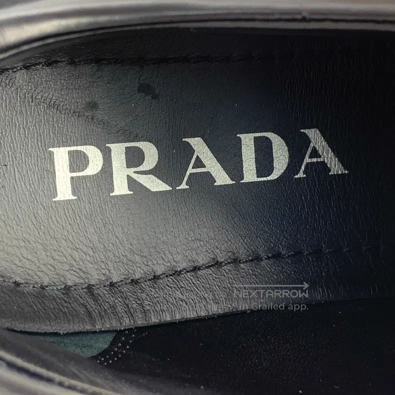 Prada Prada Black leather thick-soled lace-up leather shoes loaf Size US 4 / IT 34 - 7 Thumbnail
