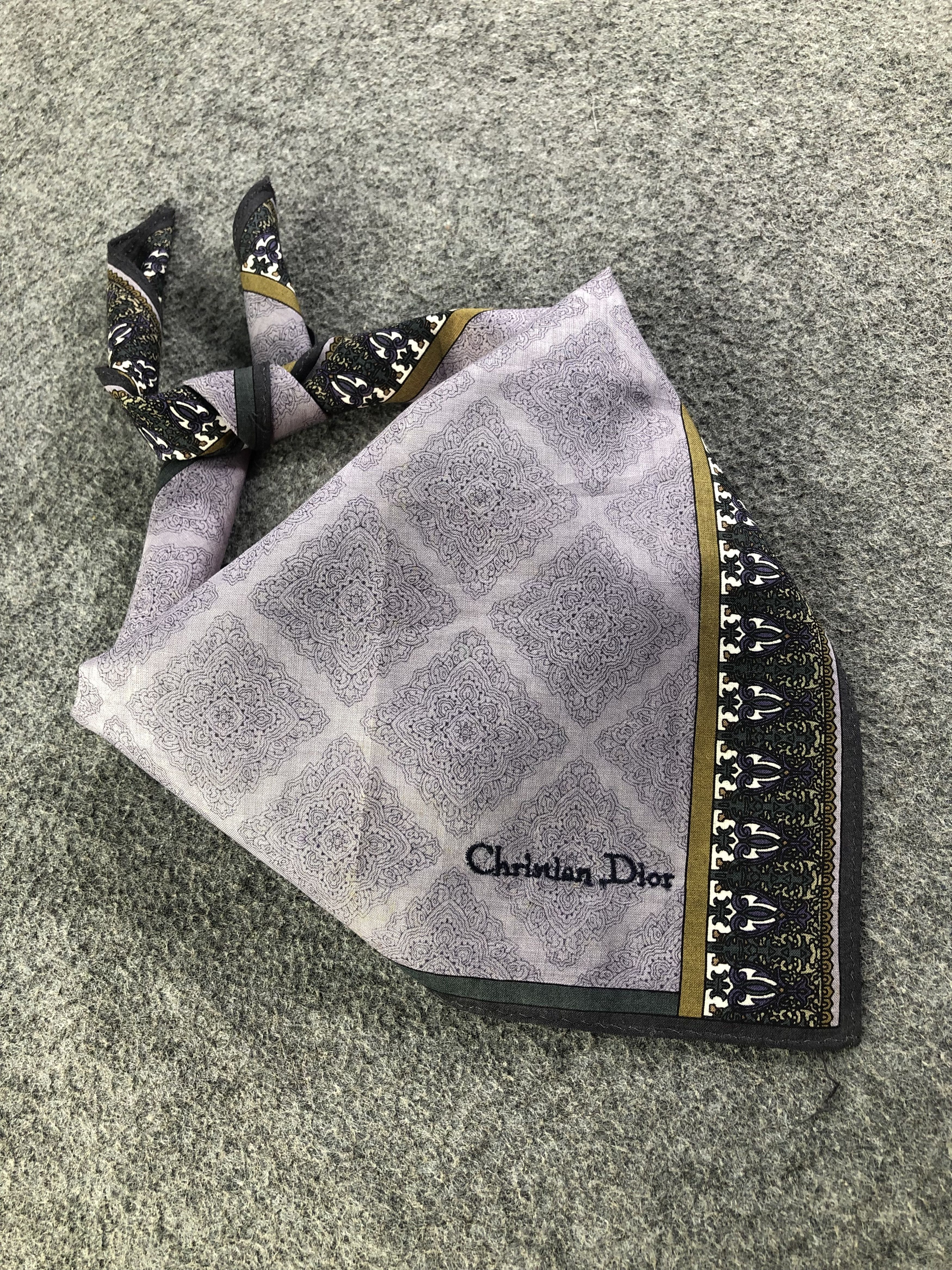 Vintage Christian Dior Handkerchief / Bandana / Neckerchief A1591 Size ONE SIZE - 2 Thumbnail