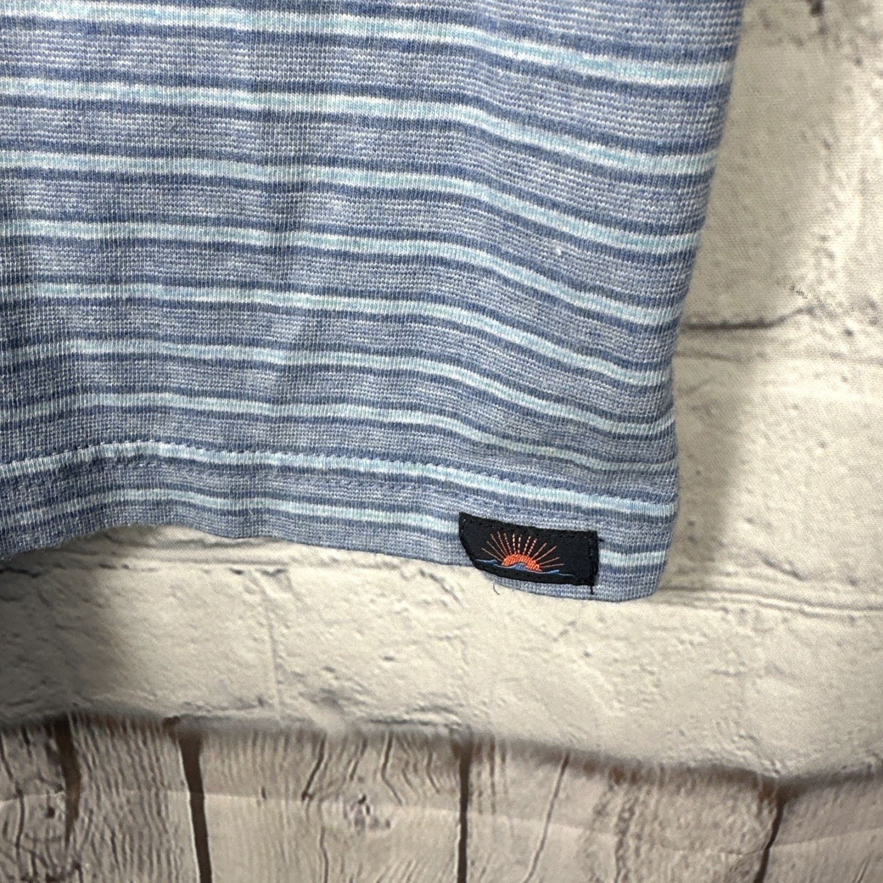 Faherty Faherty Movement Polo Shirt Mens L Blue Striped Pima Cotton Modal Stretch Logo Short Sleeve Casual Activewear Shirt Size US L / EU 52-54 / 3 - 2 Thumbnail