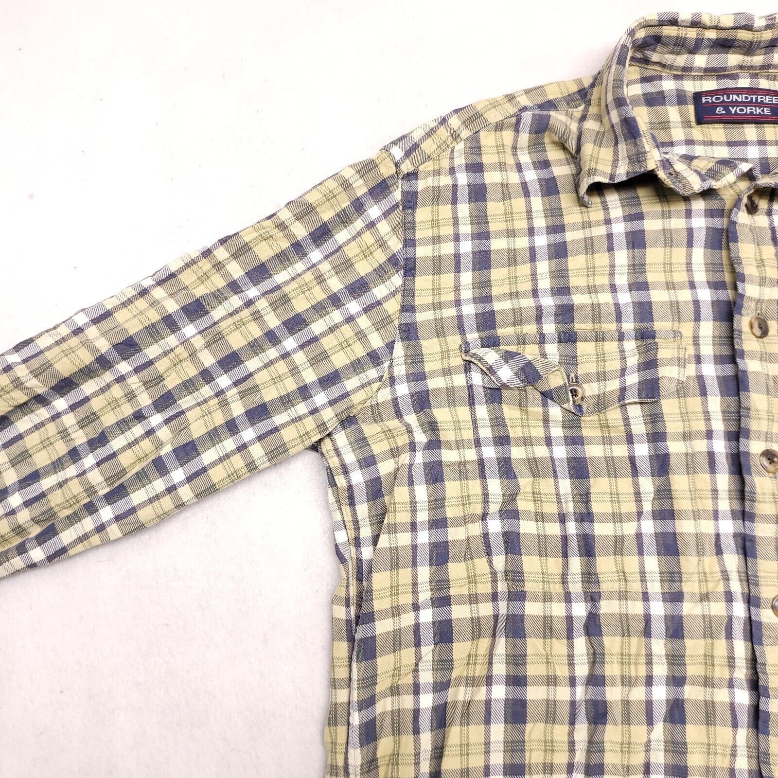 Roundtree & Yorke Roundtree & Yorke Madras Flannel Shirt Mens Size S Yellow Size US S / EU 44-46 / 1 - 4 Thumbnail