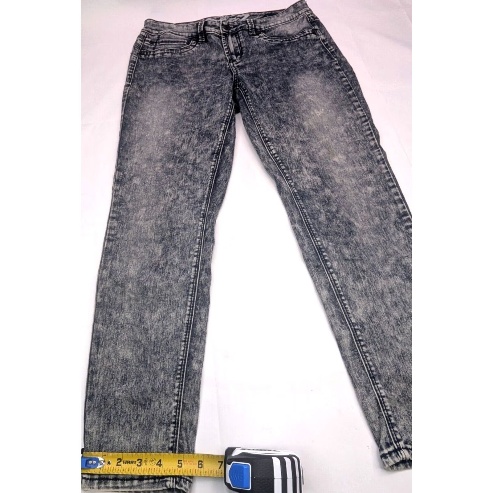 Vintage Seven7 Distressed Legging Jeans Women 10 Skinny 32x28 Light Blue White Denim Pockets Vintage No Size 32" / US 10 / IT 46 - 2 Thumbnail