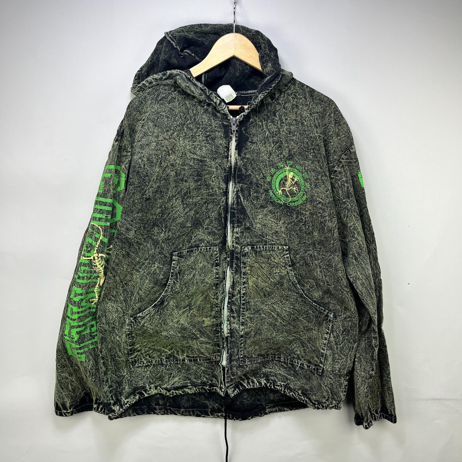 Lululemon × Vintage Vintage 90s Bones Lizard Cozumel Mexico Hooded Zip up 2XL Size US XXL / EU 58 / 5 - 6 Thumbnail