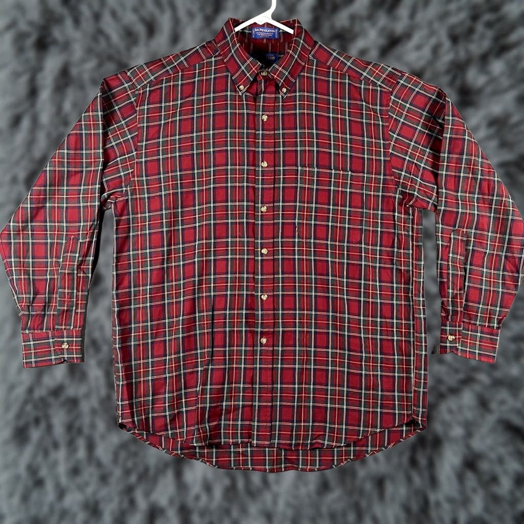 Pendleton VINTAGE Pendleton Shirt Mens Large Wool Plaid Button-Down Sir Pendleton Heritage 90s Classic Block Red Green Navy Long Sleeve Button Up Mens Size US L / EU 52-54 / 3 - 1 Thumbnail