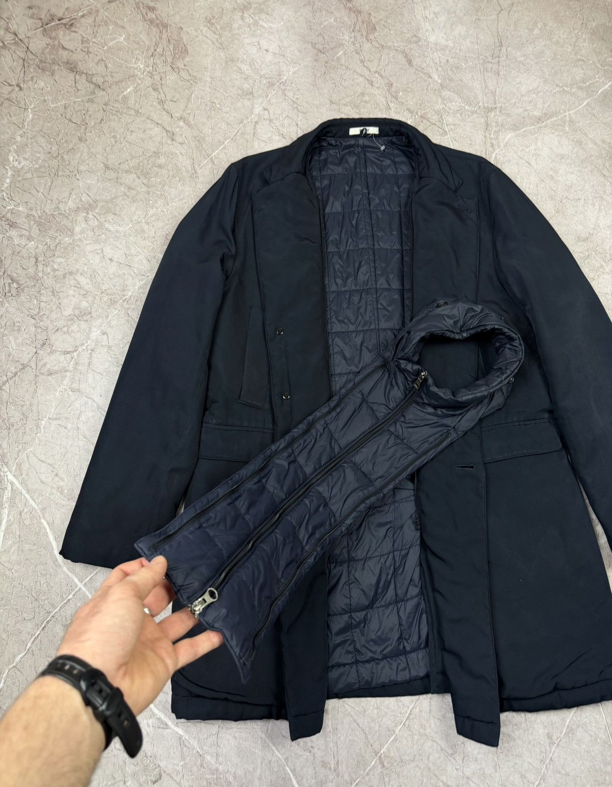 Boggi Men's Boggi Milano Padded Navy Coat Jacket Size 52 Size US L / EU 52-54 / 3 - 3 Thumbnail