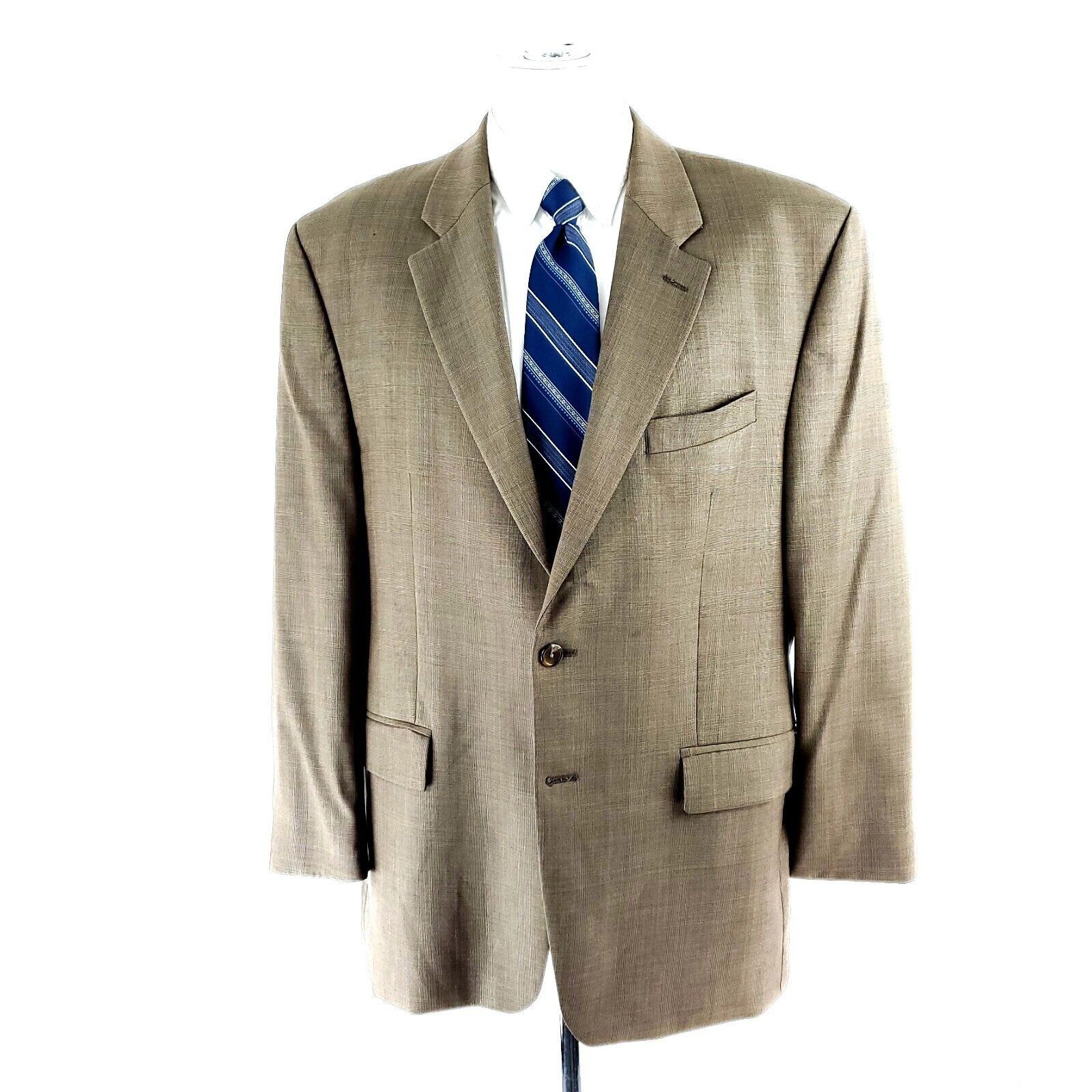 Lauren Ralph Lauren Lauren Ralph Lauren Wool 2 Button Blazer 44R Tan Glen Plaid Size 44R - 4 Thumbnail
