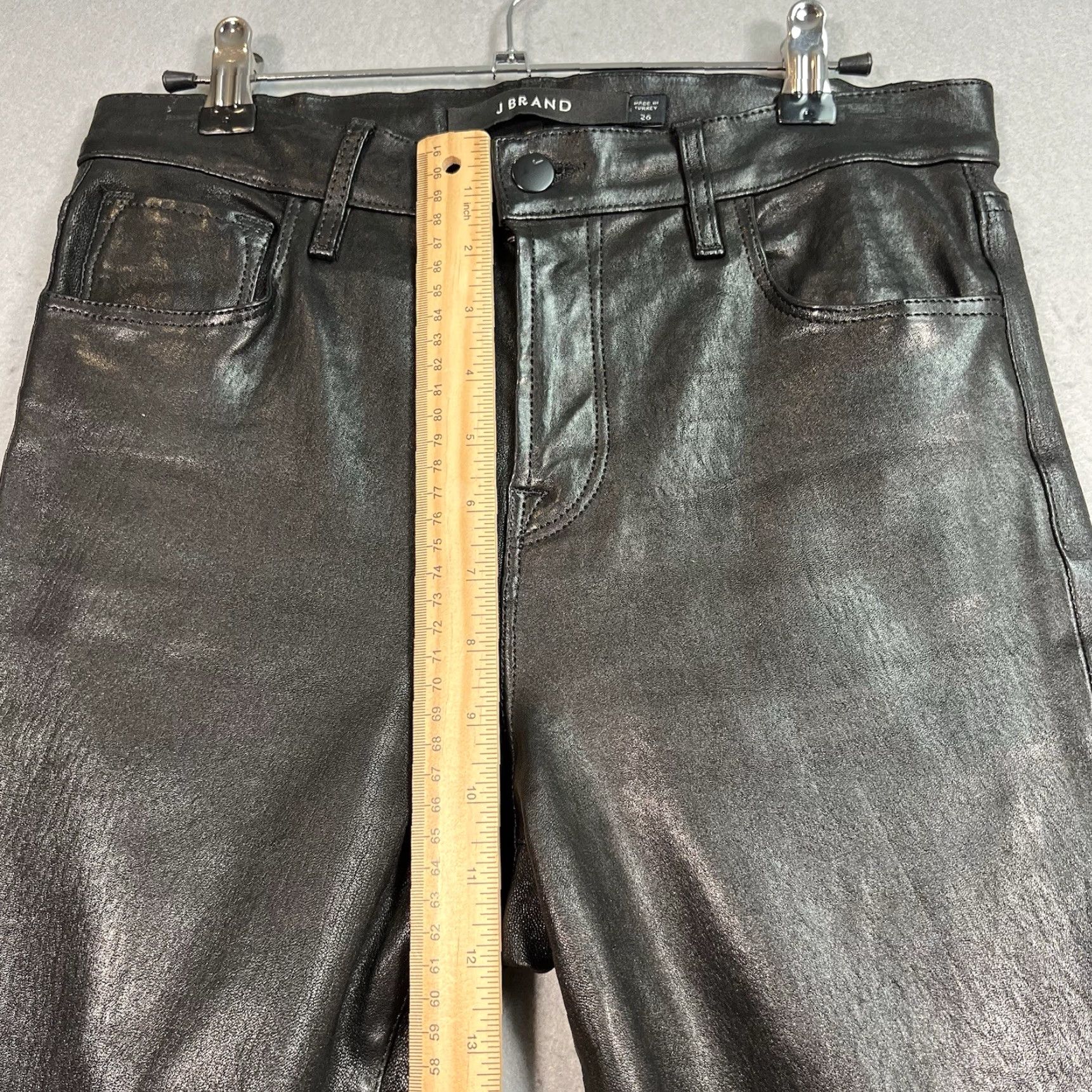 J Brand VINTAGE J Brand High Rise 100% Lamb Leather Straight Leg Crop Pants Black Size 26 Womens Size 26" / US 2 / IT 38 - 7 Thumbnail