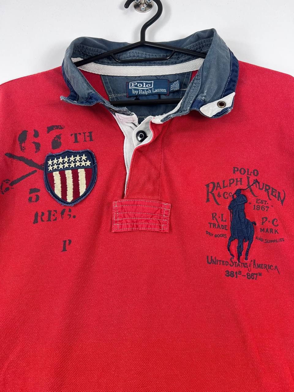 Polo Ralph Lauren Polo Ralph Lauren Polo Shirt Red USA Flag Size XXL Size US XXL / EU 58 / 5 - 2 Thumbnail