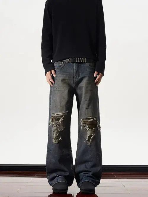 VIBE High street ripped and distressed baggy jeans Size US 30 / EU 46 - 8 Thumbnail