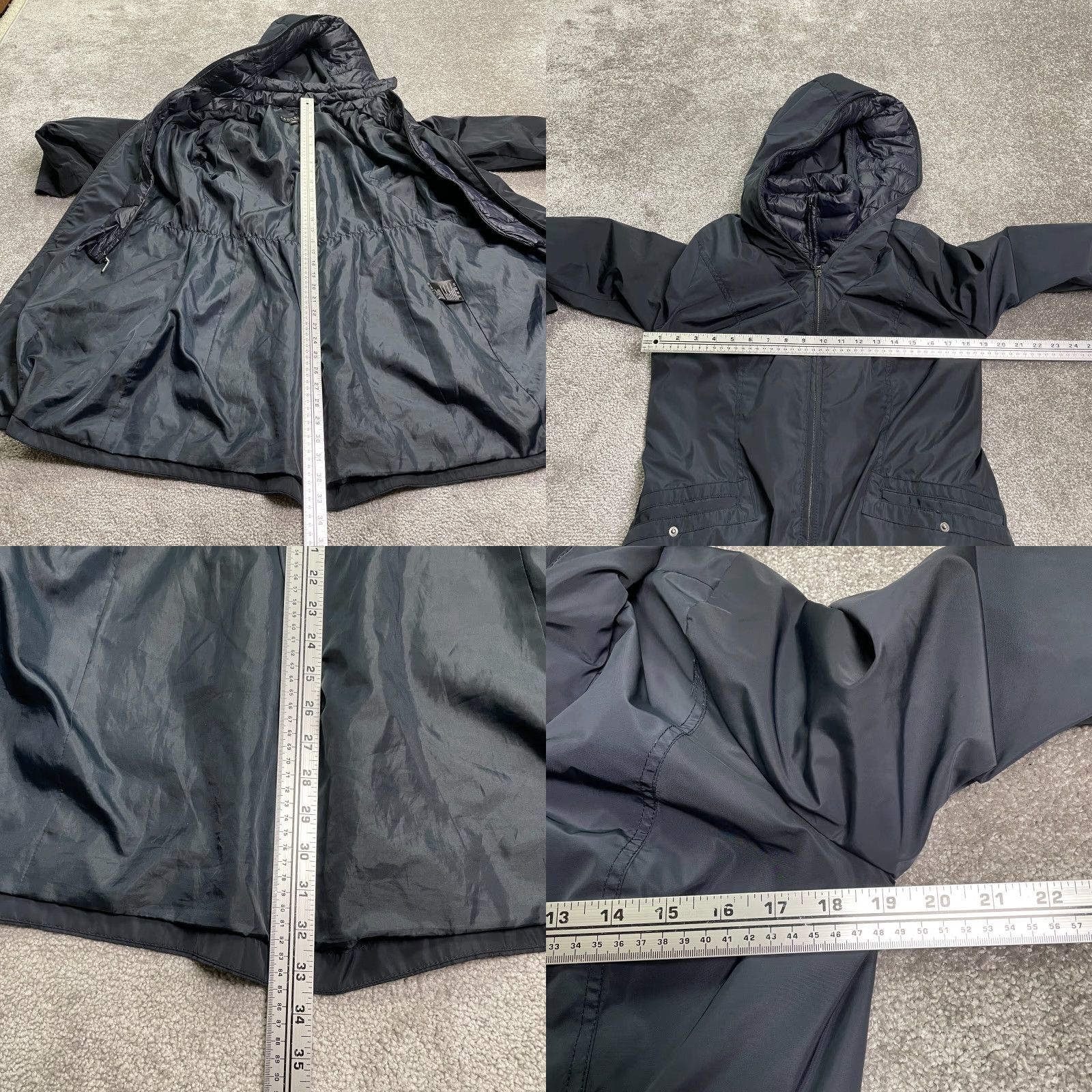 Vintage Laundry Long Windbreaker Jacket Coat Womens Large Black Hoodie Size L / US 10 / IT 46 - 9 Thumbnail