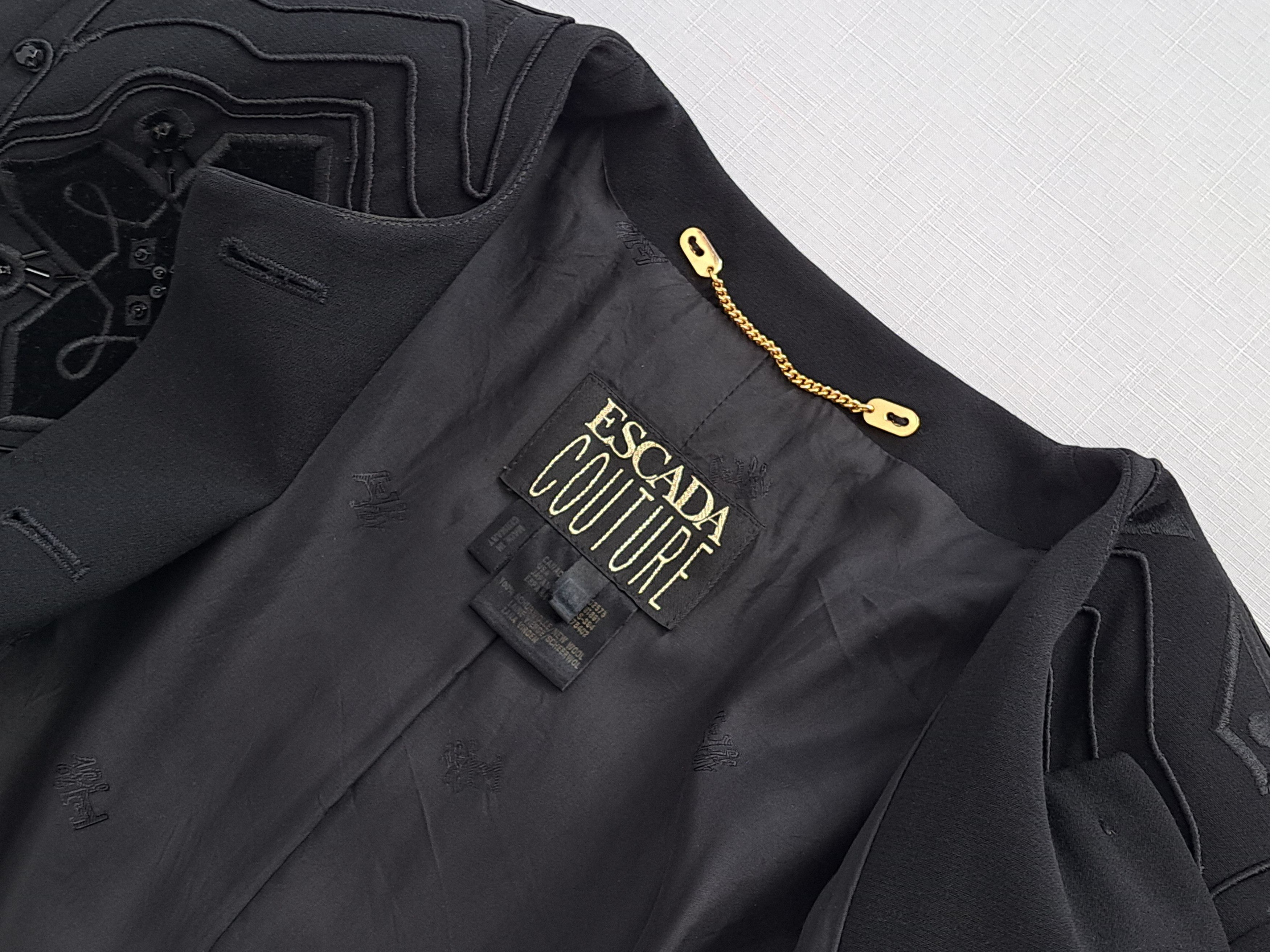 Escada × Vintage Vtg ESCADA Couture embroidered crosses long jacket. Size 38 Size M / US 6-8 / IT 42-44 - 6 Thumbnail