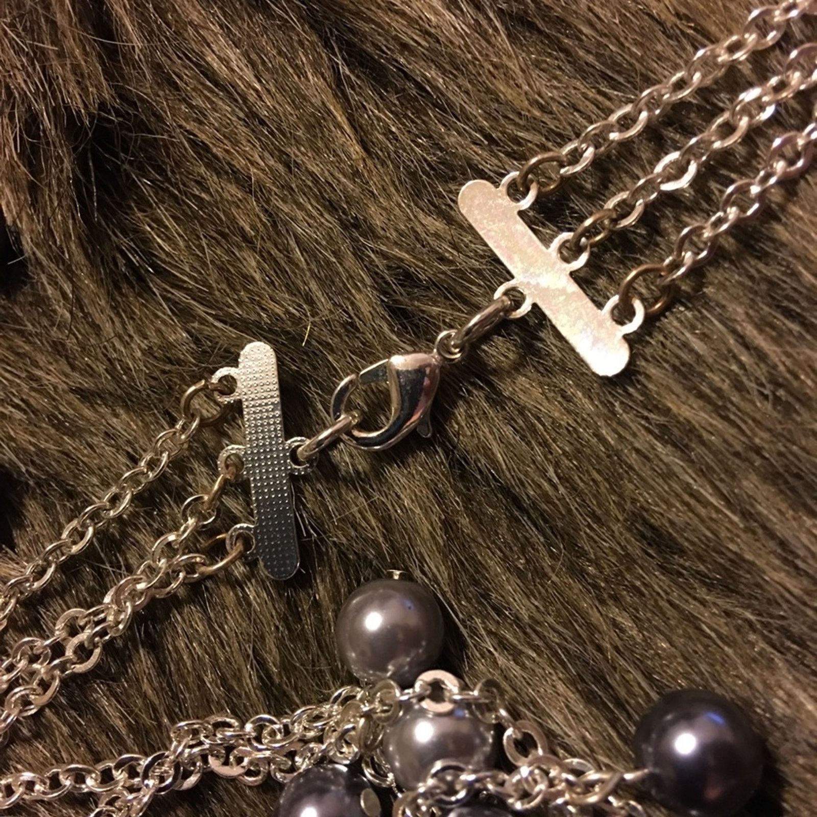 Jewelry Multi strand pearl bead silver chain necklace Size ONE SIZE - 7 Thumbnail