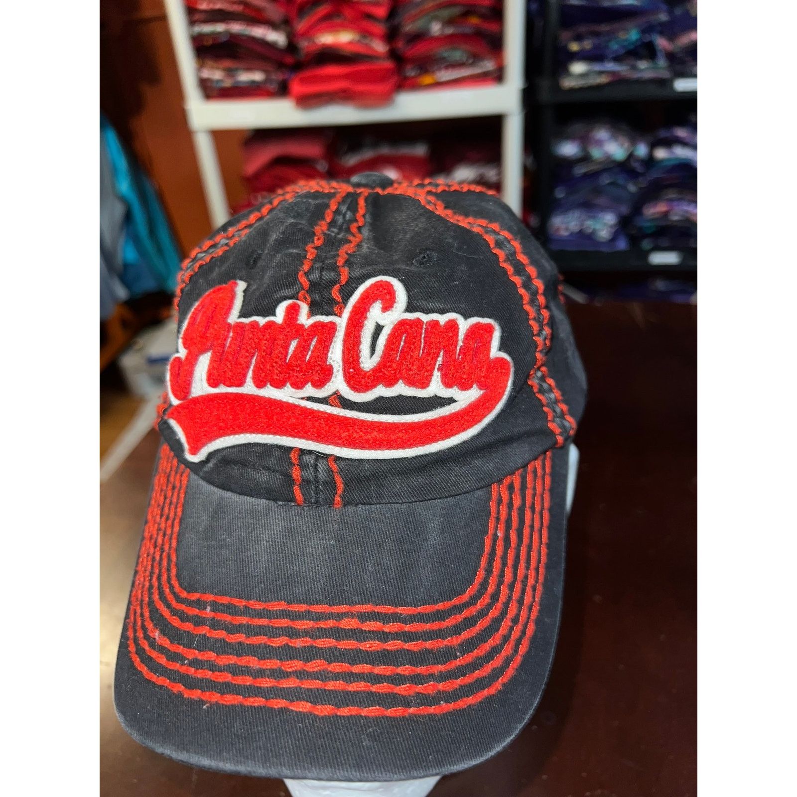 Robin Ruth Robin Ruth Hat Punta Cana Black Red Cap Headwear Size ONE SIZE - 3 Thumbnail