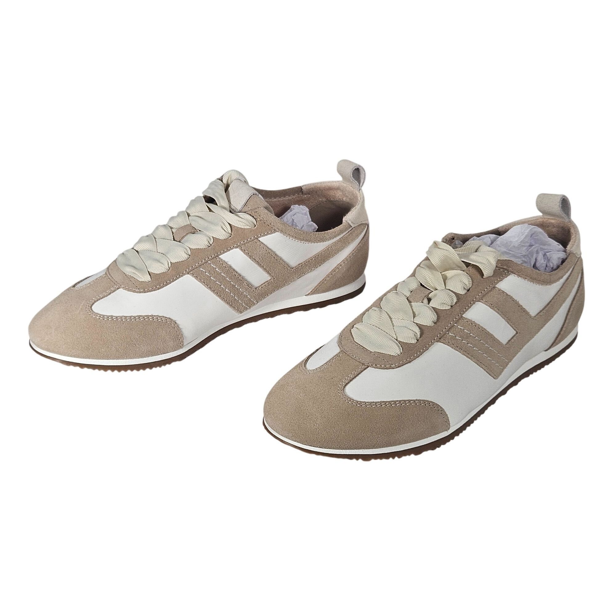 Free People Free People Aces Suede Beige & White Athletic Sneakers tenni Size US 7 / IT 37 - 4 Thumbnail