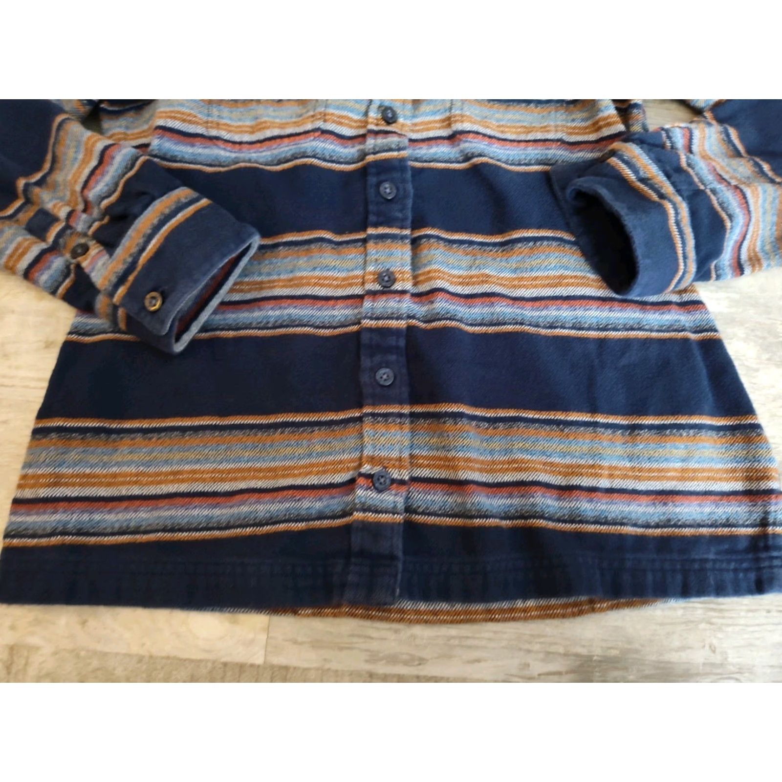 Patagonia Patagonia Fjord Flannel Shirt Gaucho Stripe Navy Long Sleeve Women’s Size 6 Size M / US 6-8 / IT 42-44 - 2 Thumbnail