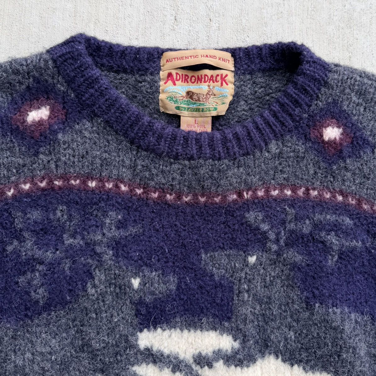 Vintage Vintage Adirondack Sweater Fair Isle 100% Wool Women’s Large Size L / US 10 / IT 46 - 3 Thumbnail