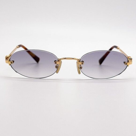Miu Miu NEW MIU MIU SUNGLASSES MUA54S 5AK04O OVAL GOLD WOMEN SUNGLAS Size ONE SIZE - 3 Thumbnail