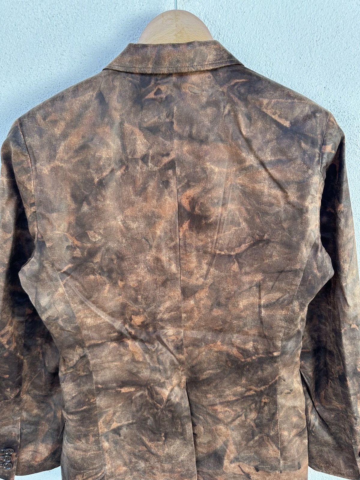 Japanese Brand × Tornado Mart Tornado Mart Brown Leather Grain Printed Blazer Size US M / EU 48-50 / 2 - 6 Thumbnail